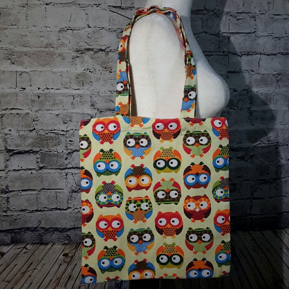 Cute Owl canvas, shoulder handbag - Picture 2 of 6